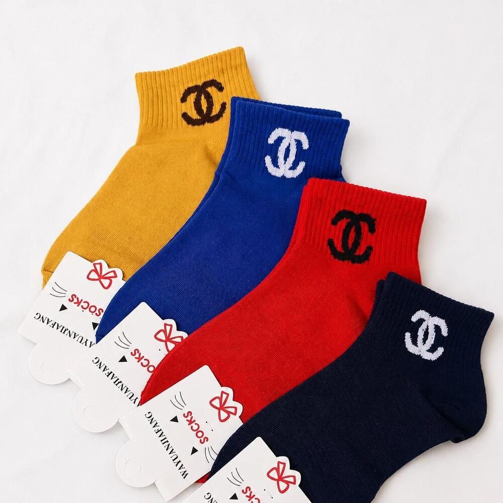 4PC Women's Multicolor COTTON Fashion Socks